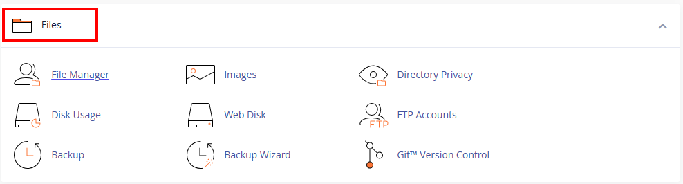 Accessing the Backup Manager in cPanel