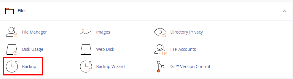 Accessing cPanel Backups